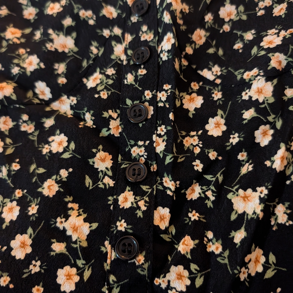 Workshop Republic Clothing Black Dress with Floral Accents - Picture 2 of 7